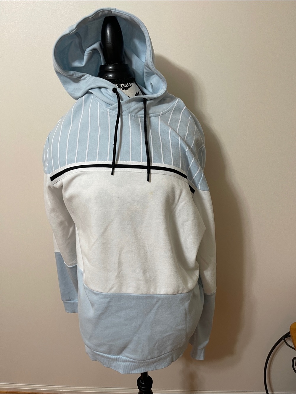 Ideology Light Blue & White Colorblock Hooded Sweatshirt